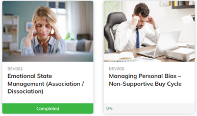 Each course shown on your learning dashboard will show your progress and completion status